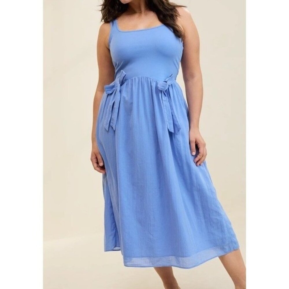 NWT Aerie At The Barre Midi Dress Dream Blue W/ Pockets Size Sm Spring Cottage